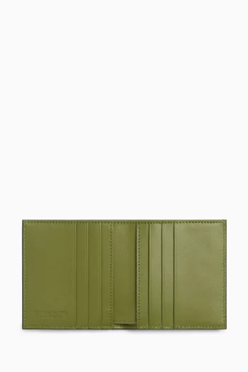 Slim Bi-fold Wallet in Intrecciato Leather