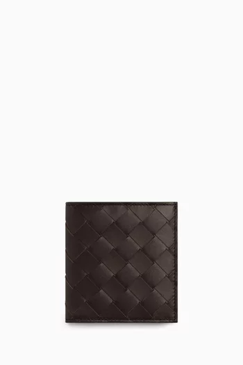 Slim Bi-fold Wallet in Intrecciato Leather