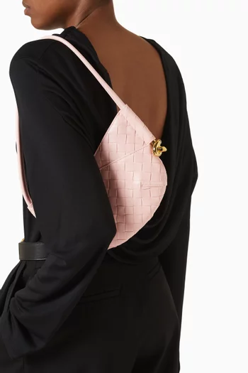 Baby Solstice Shoulder Bag in Intrecciato Leather