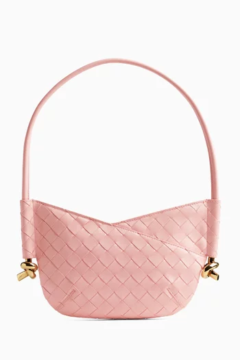 Baby Solstice Shoulder Bag in Intrecciato Leather