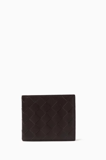 Bi-fold Wallet in Intrecciato Leather