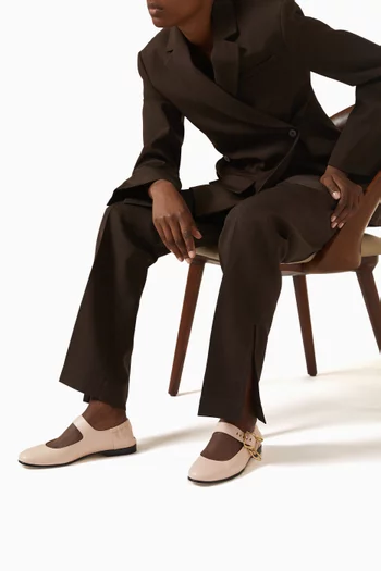 Astaire Mary Jane Ballerina Flats in Leather