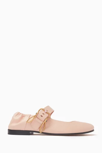 Astaire Mary Jane Ballerina Flats in Leather