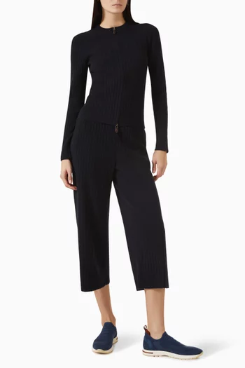 Bomber Zip Sweater in Cashmere