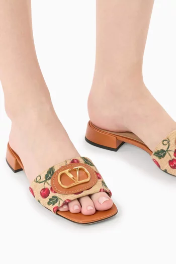 VLogo Cherryfic Sandals in Raffia Jacquard