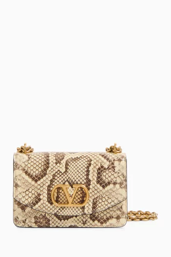 Small Vain Python Shoulder Bag in Leather