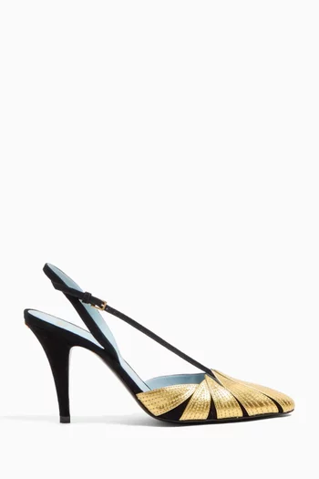 Foliefoliage 90 Slingback Pumps in Suede