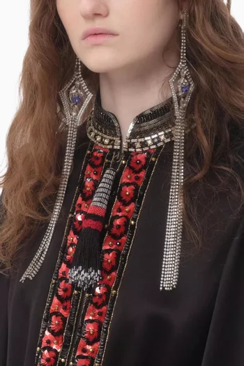 أقراط Rêve Radieux بمشبك مرصعة بالكريستال معدن
