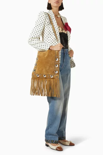 Fringe Shoulder Bag in Nellcôte Suede