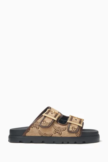 Slide Sandals in Lauretos Raffia