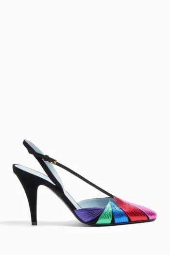 Foliefoliage 90 Slingback Pumps in Suede
