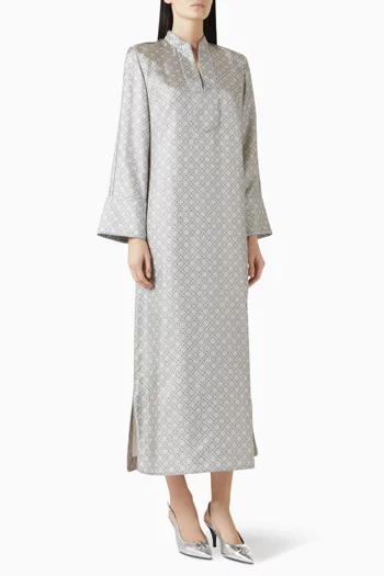 T Monogram-print Kaftan in Silk