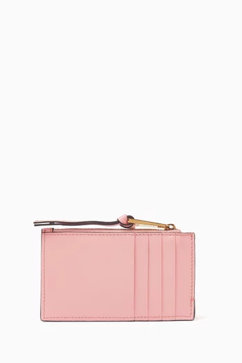 Tag Zip Card Holder in Leather