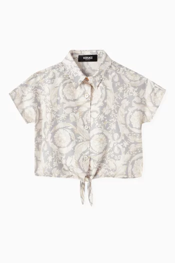 Cropped Shirt in Silk