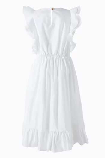 Logo-embroidered Dress in Cotton Poplin