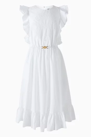 Logo-embroidered Dress in Cotton Poplin
