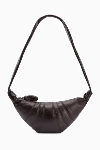 Small Croissant Crossbody Bag in Leather
