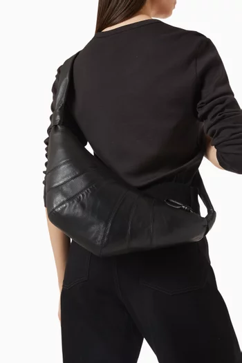 Medium Croissant Crossbody Bag in Leather