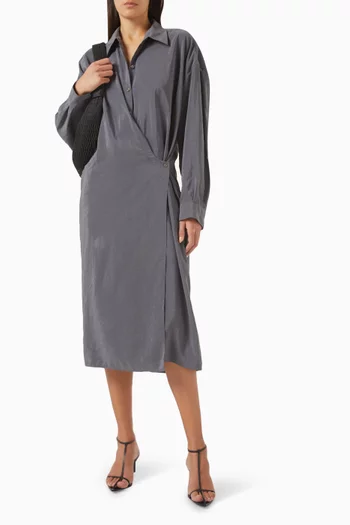 Twisted Midi Dress in Silk Blend