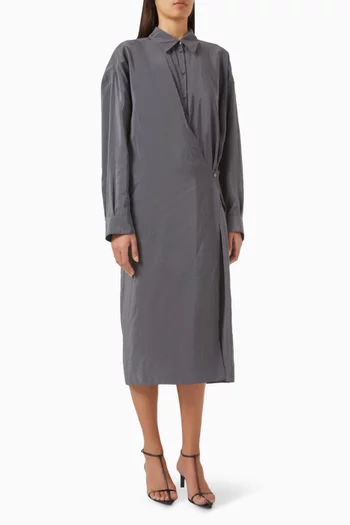 Twisted Midi Dress in Silk Blend