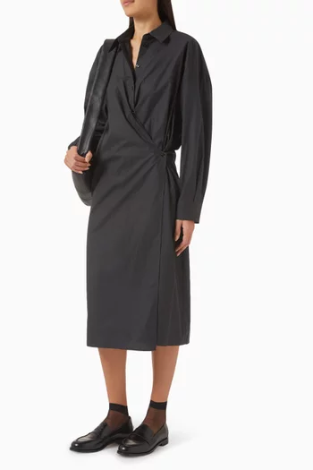 Twisted Midi Dress in Silk Blend