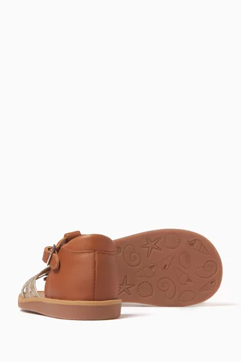 Poppy Back Neptune Sandals in Leather