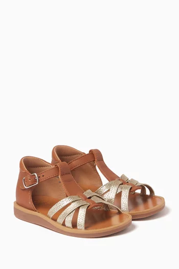 Poppy Back Neptune Sandals in Leather