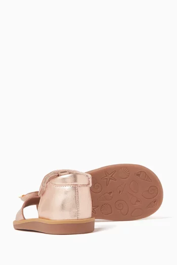 Poppy Papillon Sandals in Metallic Leather