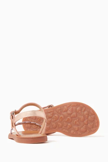 Plagette Ferns Sandals in Metallic Leather