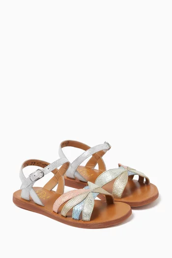 Plagette Oto Sandals in Metallic Leather