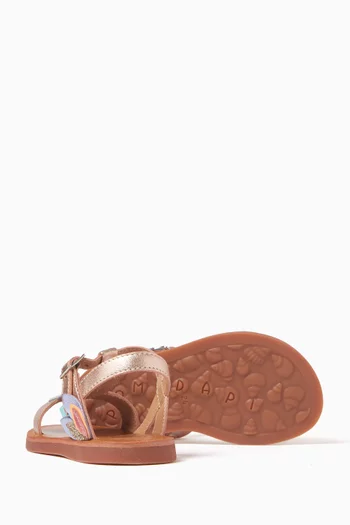 Plagette Butterfly Sandals in Metallic Leather