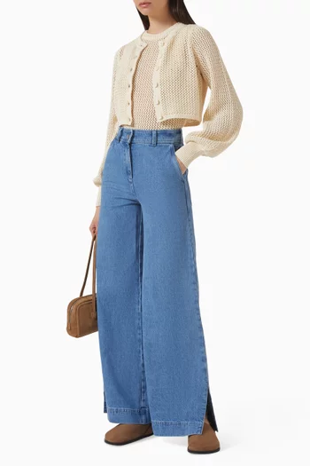 Tori Blouson Cardigan in Crochet