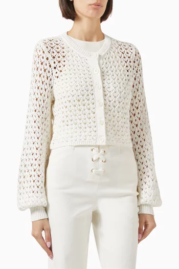 Tori Blouson Cardigan in Crochet
