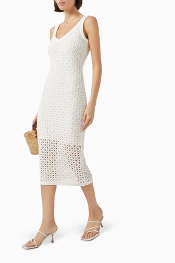 Kayla Tank Midi Dress in Crochet