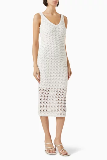 Kayla Tank Midi Dress in Crochet