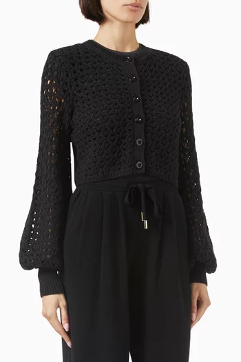 Tori Blouson Cardigan in Crochet