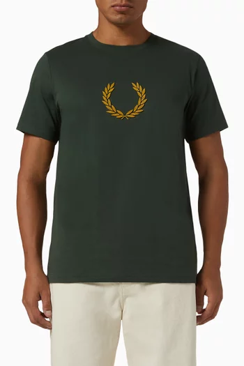 Textured Laurel Wreath T-shirt in Cotton