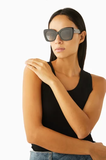 نظارة شمسية كالي بإطار مربع بتصميم عين القطة أسيتات