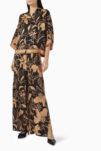 Floral-print Shirt in Viscose