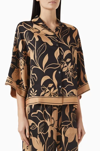 Floral-print Shirt in Viscose