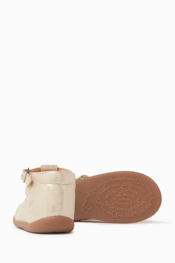 Salome Ballet Flats in Metallic Leather