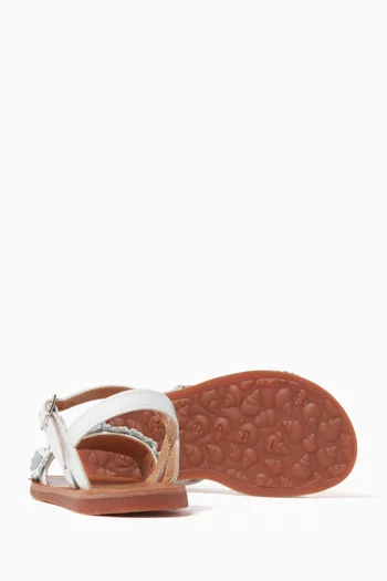 Plagette Floral Sandals in Leather