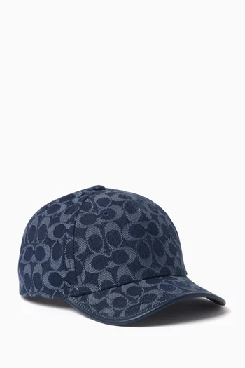 Signature C Baseball Hat in Denim