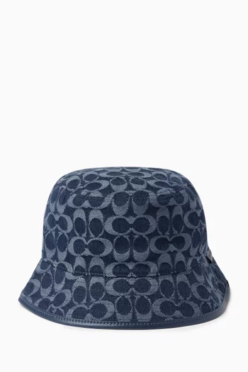 Signature C Bucket Hat in Denim
