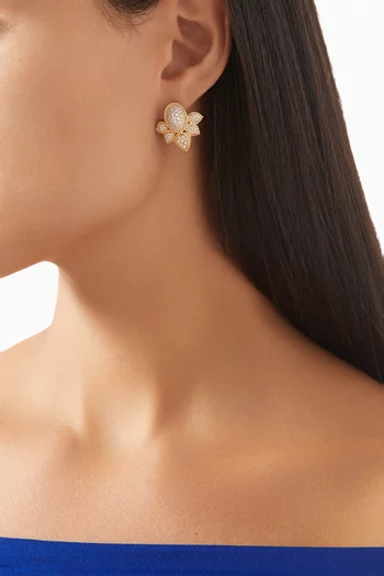 Serpent Bohème Diamond Stud Earrings in 18kt Yellow Gold