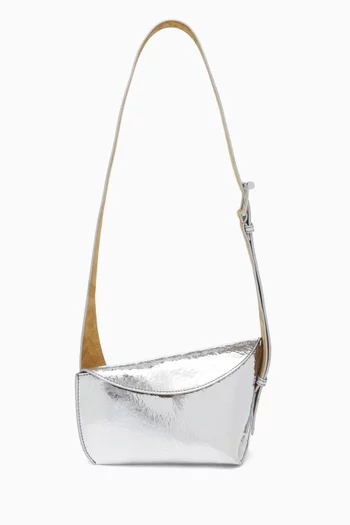 T-Bar Sling Bag in Metallic Leather