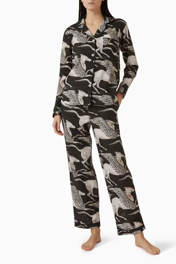 Pegasus Pyjama Pants Set in Cotton Voile