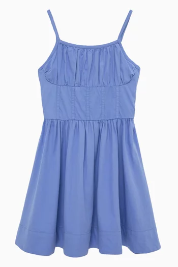 Strappy Fit-and-Flare Dress in Cotton
