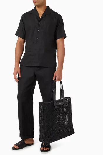 Woven Tote Bag in Cotton-viscose