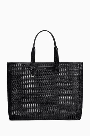 Woven Tote Bag in Cotton-viscose